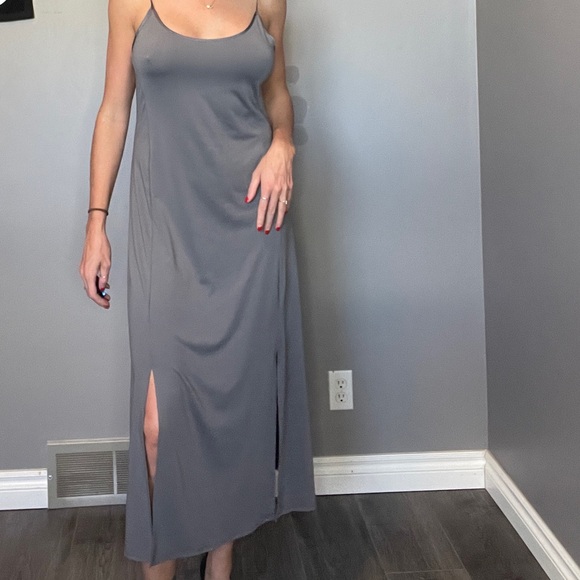 Grey Slip Maxi Dress - Picture 1 of 5